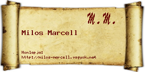 Milos Marcell névjegykártya